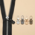Five-color rabbit-shaped metal zipper pulls for bags and coats with easy hook attachment - Rabbit Shape - 5 Mixed Colors