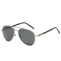 Classic polarized pilot sunglasses with golden metal frame and dark grey lenses for driving - Silver Frame (polarized Gray Film)