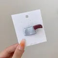 Creative chef knife hair clip in silver and reddish brown finish on display card - Small Kitchen Knife