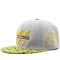 Hip hop style light grey baseball cap with embroidery and contrast yellow brim - Adjustable / Gray