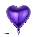 18 inch purple heart shaped foil balloon for wedding and party decorations - Heart Dark Purple