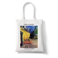 Van Gogh Café Terrace at Night printed canvas tote bag with artistic white finish - Cafe Terrace at Night (STD1868-I)