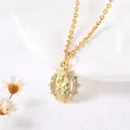 Gold-plated religious medallion necklace with crystal halo and elegant chain - Virgin Mary