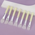 Set of 7 yellow silicone face mask brushes with different soft applicator heads - 7Pcs Set (Yellow)