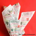 50x70cm White Christmas Tissue Paper with Red and Green Greetings 28 Sheets per Pack - Christmas Newspaper White (20 Sheets/Pack) / 50x70cm