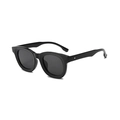 Lunettes de soleil rétro à monture carrée noire et verres teintés pour un look chic - Monture Noire Verres Gris