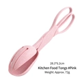 Pink eco-friendly wheat straw food tongs for BBQ and salad, 28.3cm scissor handle design - Pink