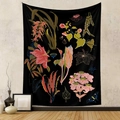 Detail of botanical floral tapestry featuring numbered vintage plant and butterfly prints - Gt318-36 / 73*95CM (Cross-border Brushed)