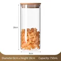A 750ml airtight glass jar with bamboo lid, size 18cm tall and 8cm wide for snacks - 750ml / Replacement Bamboo Lid / 8cm*18cm