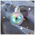 Pallina di Natale cangiante con sfumatura colorata e gancio in argento - 4CM Set da 12 / Arcobaleno Trasparente