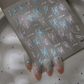 Japanese-style butterfly nail art stickers with 3D jelly effect and artistic lettering - Butterfly Embossed Style (CO-397)