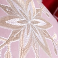 Pink Christmas pillow cover with golden and white snowflake embroidery details - Gold Snowflake Pink Base/Pink