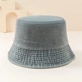 Cappello a secchiello classico in cotone lavato grigio con tesa cucita per l'esterno - Taglia unica / Grigio