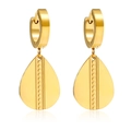 Elegante 18K vergoldete Edelstahl-Ohrhänger in Tropfenform mit strukturierter Relief-Optik - Gold