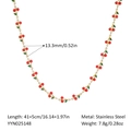 Detaillierte Größentabelle für die goldene Kirsch-Halskette aus 18K Edelstahl-Finish - Kirschhalskette (YYN025148)