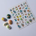 Pegatinas para uñas 5D con relieve de pájaros y flores y lindos diseños de dibujos - Estilo de Dibujos Animados Pintado a Mano (TS-147)