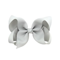 4 inch light grey grosgrain ribbon bow hair clip for children handmade accessories - Light Grey (#34)