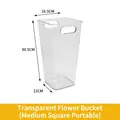 Square transparent acrylic flower bucket with handles, size 30.5cm high for hydroponics - Transparent Bucket (square Medium Size With Handle); Flower Bucket