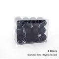 24-piece set of 3cm black Christmas balls with matte, glossy, and glitter finishes - 3cm/24Pcs / Black