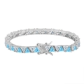 Elegant s925 silver bracelet with alternating blue and white triangle zircons - Silver Triangle 4MM 16.5CM