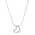 Minimalistische silberne Herz-Halskette mit hohlem Anhänger an feiner Schlangenkette - Silber (K-135)
