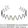Black wavy metal wire headband for men and women, 38.5cm length for slicked-back hairstyles - Slicked-back Style Steel Wire - Iron