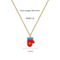 Detail of Christmas glove pendant with snowflake on gold titanium steel chain necklace - Snowflake Glove