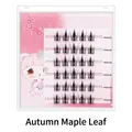 Self-adhesive cluster eyelashes in Autumn Maple style with natural fairy look finish - Glue-Free Autumn Maple Leaf