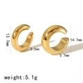 Goldene C-förmige Edelstahl Ohrklemmen, Maße 13,7mm und 14,7mm, Gewicht 5,1g, poliert - Gold Doppel-Set Stil (TE6420)