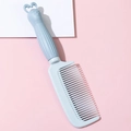 Peine de pelo azul claro con mango de conejo, diseño antiestático para niñas y niños - Azul Nórdico