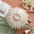 Pink and white flower shaped decorative pillow cover for cozy bedroom sofa decor - 2026 Edition White Pink Center Round Sunflower (Cover Only) / 18x18 Inch