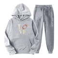 Survêtement gris en polaire avec sweat à capuche imprimé rugby et pantalon de jogging - S (L) / Haut Et Bas / Gris Clair 7