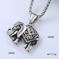 Silver retro elephant pendant necklace for men with size and weight dimensions - Auspicious Elephant Pendant Style (Style 4)