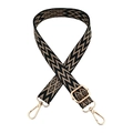 Verstellbarer 2,5cm bunter Wellen-Schultergurt für Taschen mit Gold-Metallhaken - Goldschnalle / Schwarz Khaki