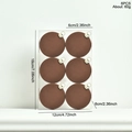 6-piece set of 6cm brown flocked Christmas ball ornaments in clear display packaging - Set of 6 / Coffee