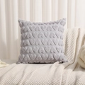 Detail of plush grey pillowcase featuring a 3D heart pattern and soft texture - 18x18 Inch / Grey Small Heart