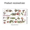 Detalle del adhesivo navideño de 90x60cm con piñas, bolas decorativas y bayas festivas - 30*90cm*2 Piezas/navidad123