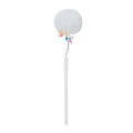 Dettaglio di una penna a gel bianca a unicorno con morbido pompon e ciondolo in silicone - Bianco
