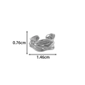 Silver irregular wave ear cuff with 0.76cm height and 1.46cm width measurements - Irregular Wavy Silver (2627-2# Silver)