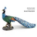 Lifelike blue peacock figurine model with detailed feather texture on rock base - Blue Peacock (127-2623)