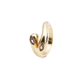 Dettaglio anello a serpente dorato con zirconi taglio marquise su sfondo bianco - Aperto Regolabile / Anello avvolgente con pietra marquise