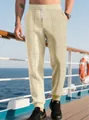 Pantalón jogger beige para hombre con tejido de gofre y textura geométrica moderna - S / Caqui