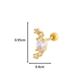 Gold cartilage stud featuring a large oval zirconia and four micro diamonds - Row Oval Style (7# Gold)