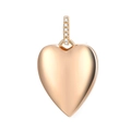 Elegant rose gold heart pendant with sparkling crystals on a white background - Rose Gold Heart Shaped Charm