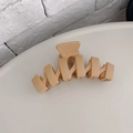 Matte beige grote haarklem voor dik haar met golvend tandontwerp voor vrouwen - Golf Breedtanding (M-vorm) / Licht koffiebruin