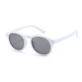 Occhiali da sole tondi in silicone bianco opaco per neonati con lenti grigio scuro - Blu Grigio-C15