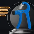 Navy blue adjustable 5-60kg hand gripper with reinforced steel spring and R-type design - Regular Non-padded / Blue