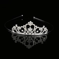 Silver sparkling princess crown headband with rhinestones and heart patterns - New Style E