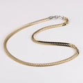 Flat 7.5mm gold and silver two-tone stainless steel chain necklace with lobster clasp - 7.5mm*60cm Necklace / Gold & Silver