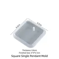 Square silicone pendant mold 4.2cm for DIY resin jewelry making with matte finish - Square Single Pendant Mold